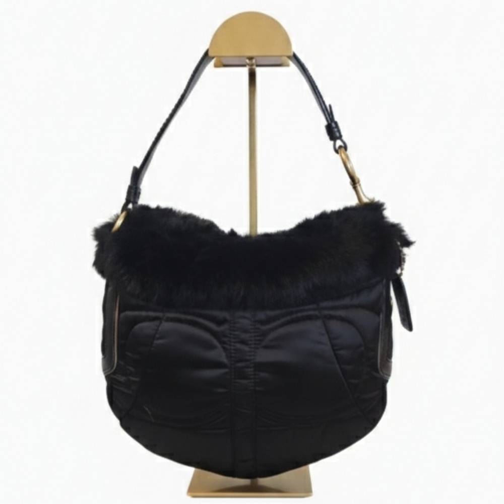 Coach 2005 Vintage Soho Rabbit FUR Hobo Bag EUC